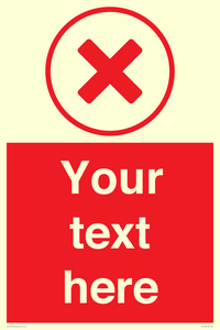 Custom red background, red cross in circle sign